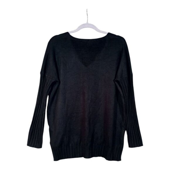 FRENCH CONNECTION ~ V-Neck Tunic Sweater - Black - Small - Picture 2 of 8